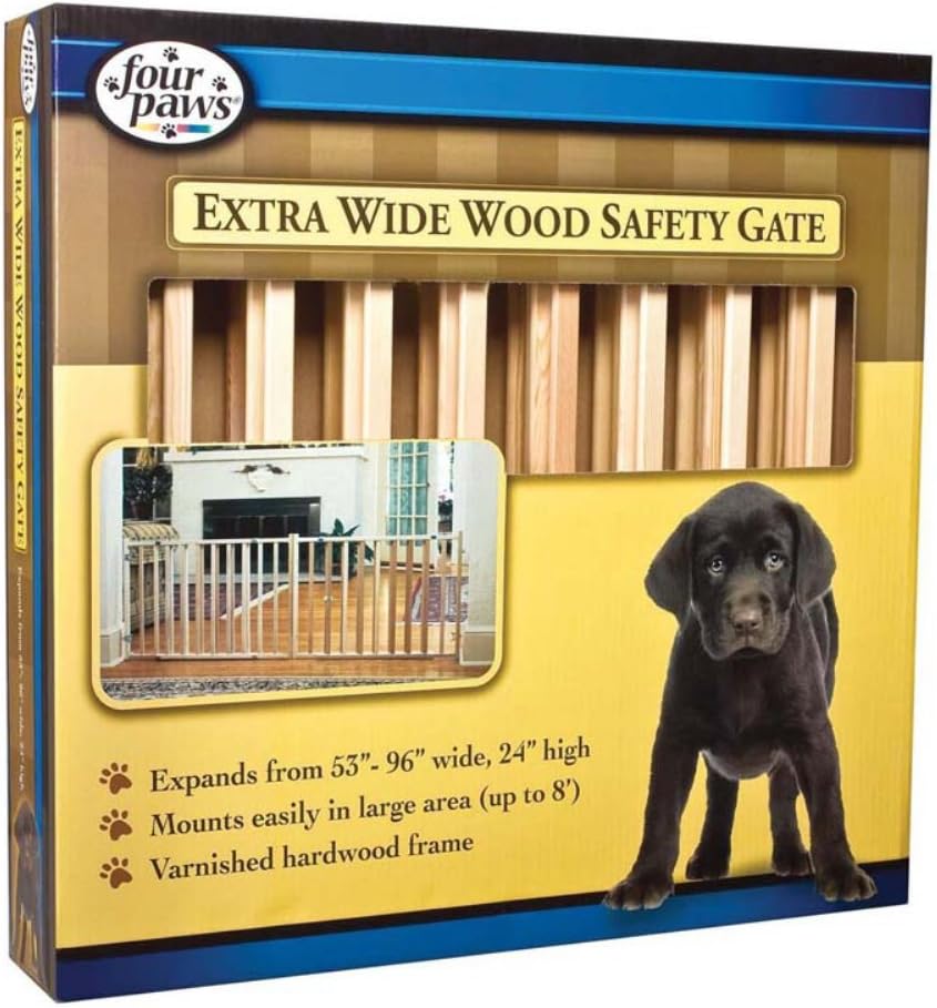 Four Paws Vertical Wood Slat Pet Gate