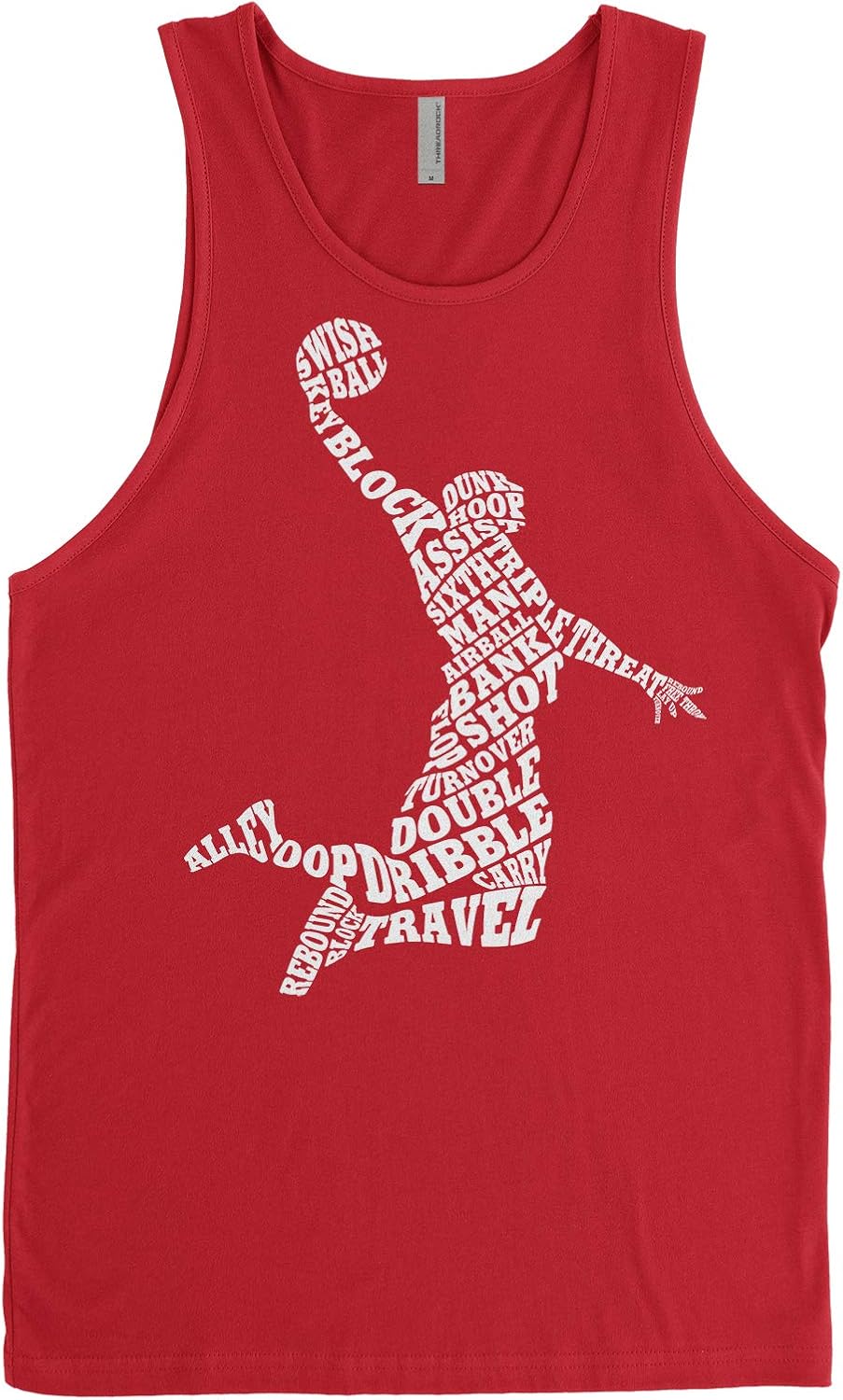 Threadrock Men's Basketball Player Typography Tank Top