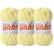 3 Pack Plush Chunky Chenille Yarn for Crocheting, Soft Fluffy Velvet Yarn for Crocheting, Fuzzy Baby Blanket Knitting Yarn, 300g/393yds Bulky Amigurumi Yarns3 Lemon Yellow