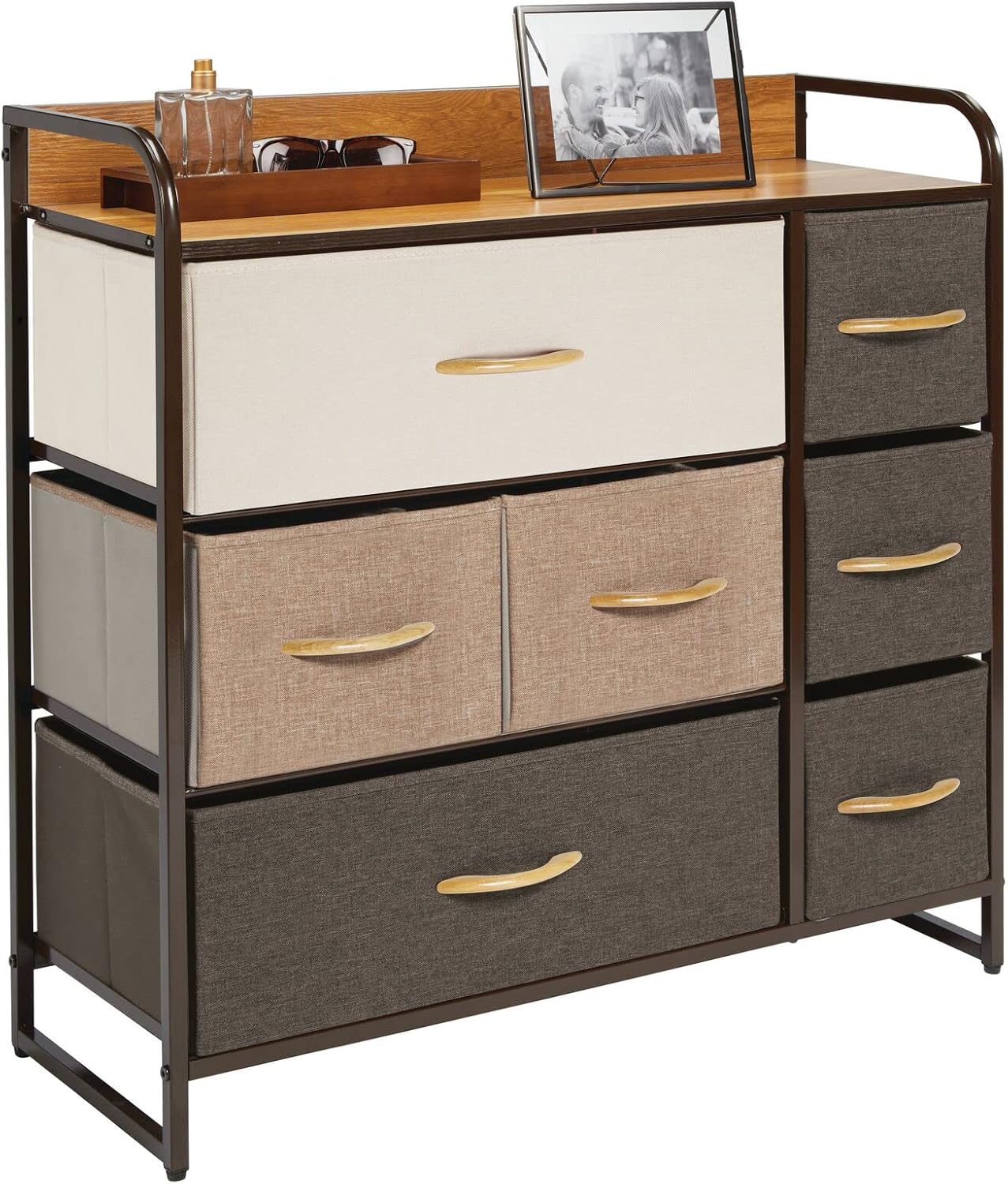 mDesign Wide Chest of Drawers — Bedroom Storage Drawers for Clothes