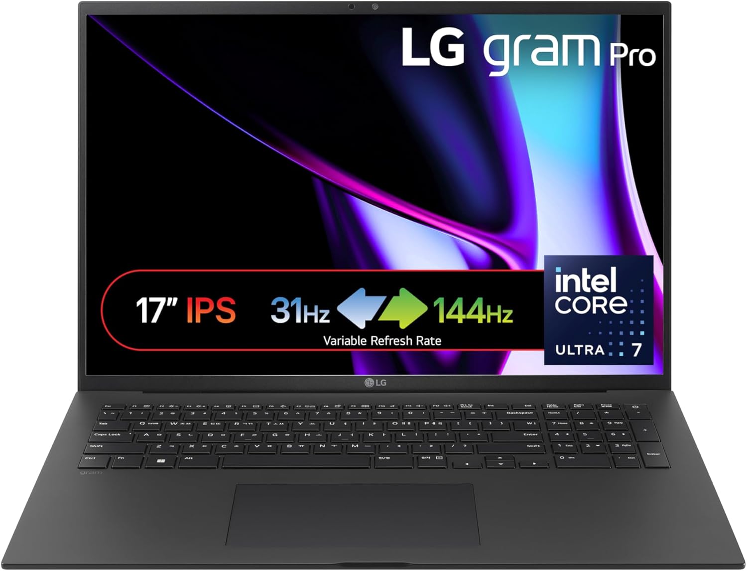 LG gram Pro 2024 17Z90SP 17 inch Ultra-Lightweight Laptop, Intel Core Ultra 7 Processor up to 4.8GHz, 32GB RAM, 1TB SSD, Windows 11 Home (Obsidian Black)