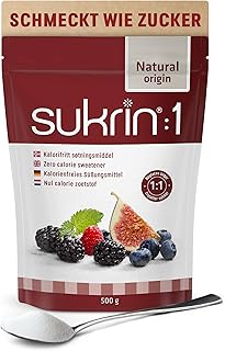 Sukrin: 1 - Natural Sugar Substitute with Erythritol & Stevia, Zero Calorie Sweetener for Keto & Low Carb Diets, Gluten Free, Vegan, 500g