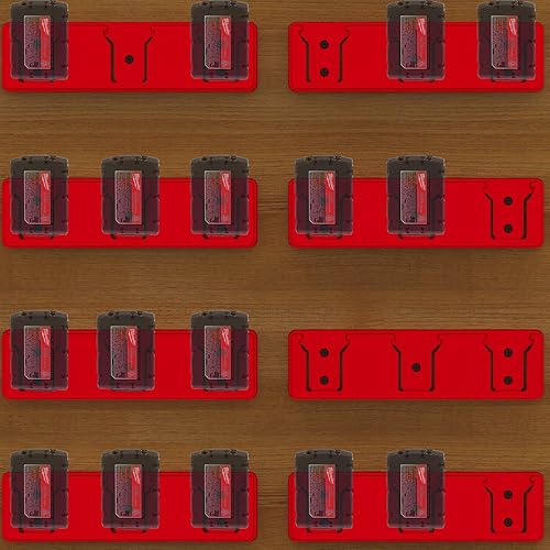 Miniatura 5 de Soporte de batería para batería Milwaukee M18 de 18 V, montaje de 3 ranuras para batería a granel, herramienta de garaje, soporte de batería