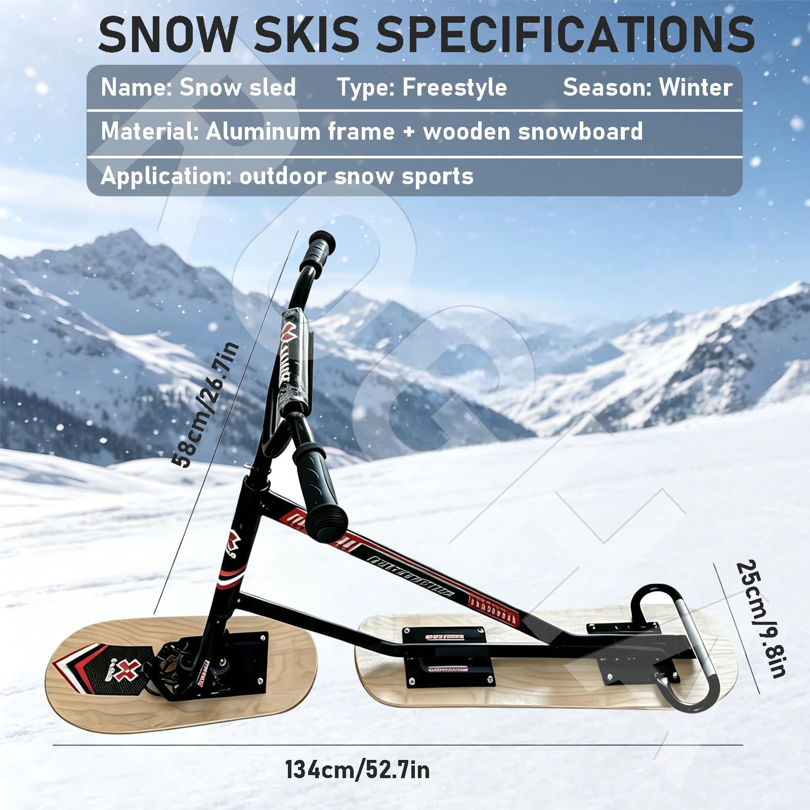 Monopattino da Neve per Adulti Black