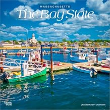 The Bay State | Massachusetts Places | 2026 12 x 24 Inch (Hanging) Monthly Square Wall Calendar | Plastic-Free | BrownTrout | USA United States of America Northeast State Nature