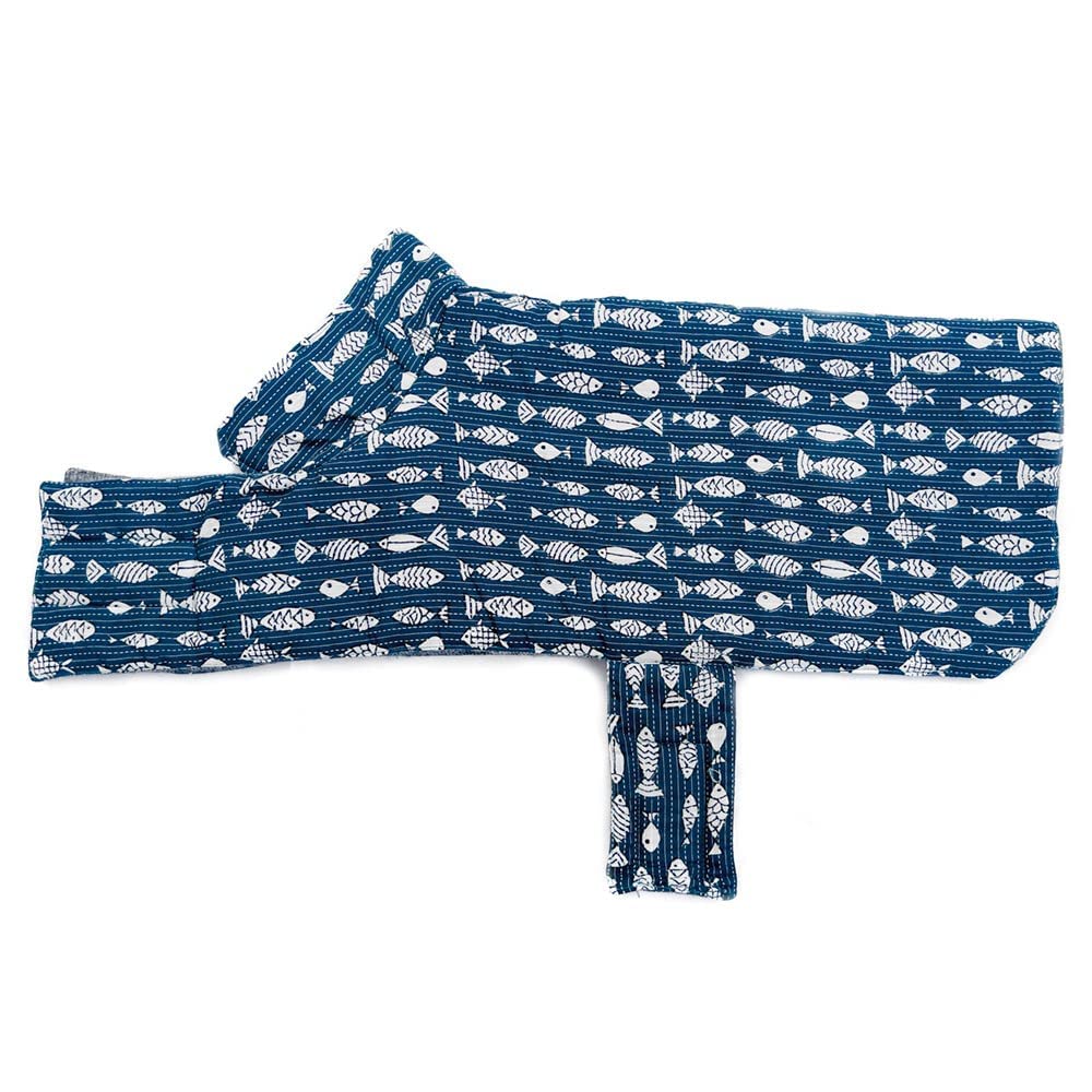 That Dog In Tuxedo Dog Winter Jacket - Fish Pattern Dog Coats Kantha Collection (Indigo, Size 14) (B09PK1N5W3) Amazon Price History, Amazon Price Tracker