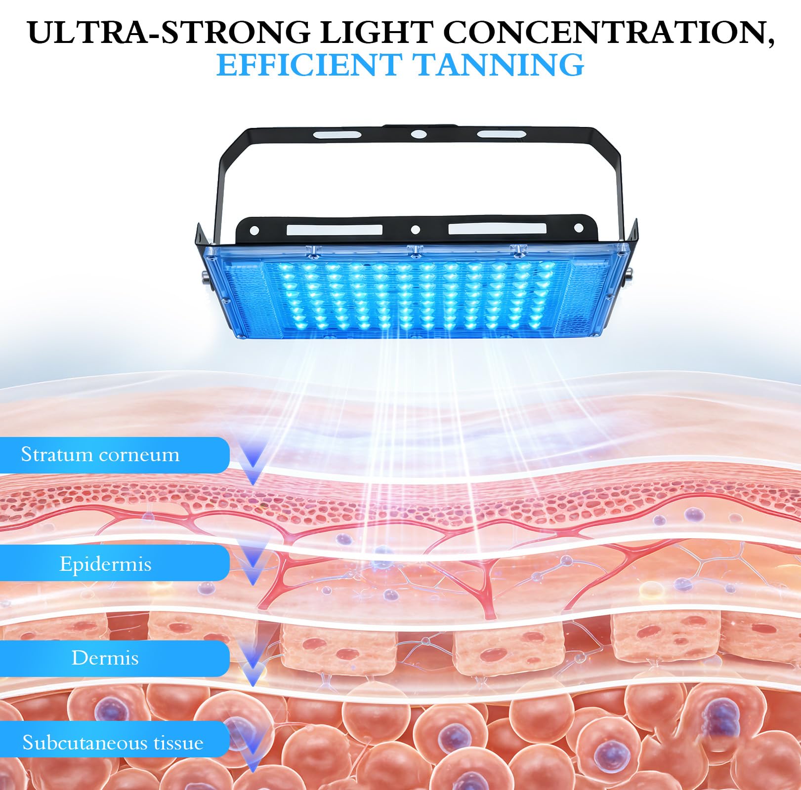 Lámpara de bronceado para el hogar, 45W Lámpara UV bronceado Cara Portátil Adecuado para Cara y Cuerpo Lámpara UV Bronceado con Soporte Ajustable y Gafas Solariums y Lámparas UV