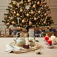 Vista 2 de PEMAR Juego de 4 bandejas de servir de mimbre de bambú para alimentos y bebidas, bandejas rectangulares para desayuno en la cama con asas, bandejas