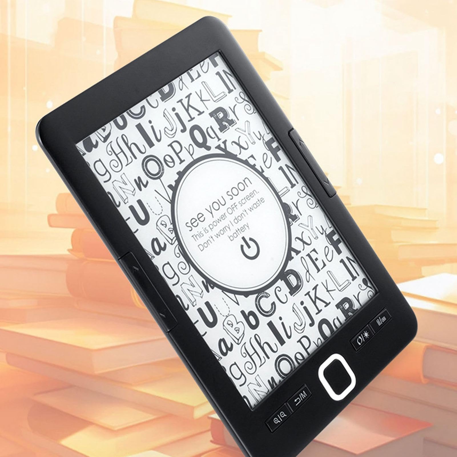 Lettore di Libri Elettrici con luminosità Regolabile e Schermo a Inchiostro da 6 Pollici - Reader Digitale Portatile da 8g per Pendolarismo e Viaggio