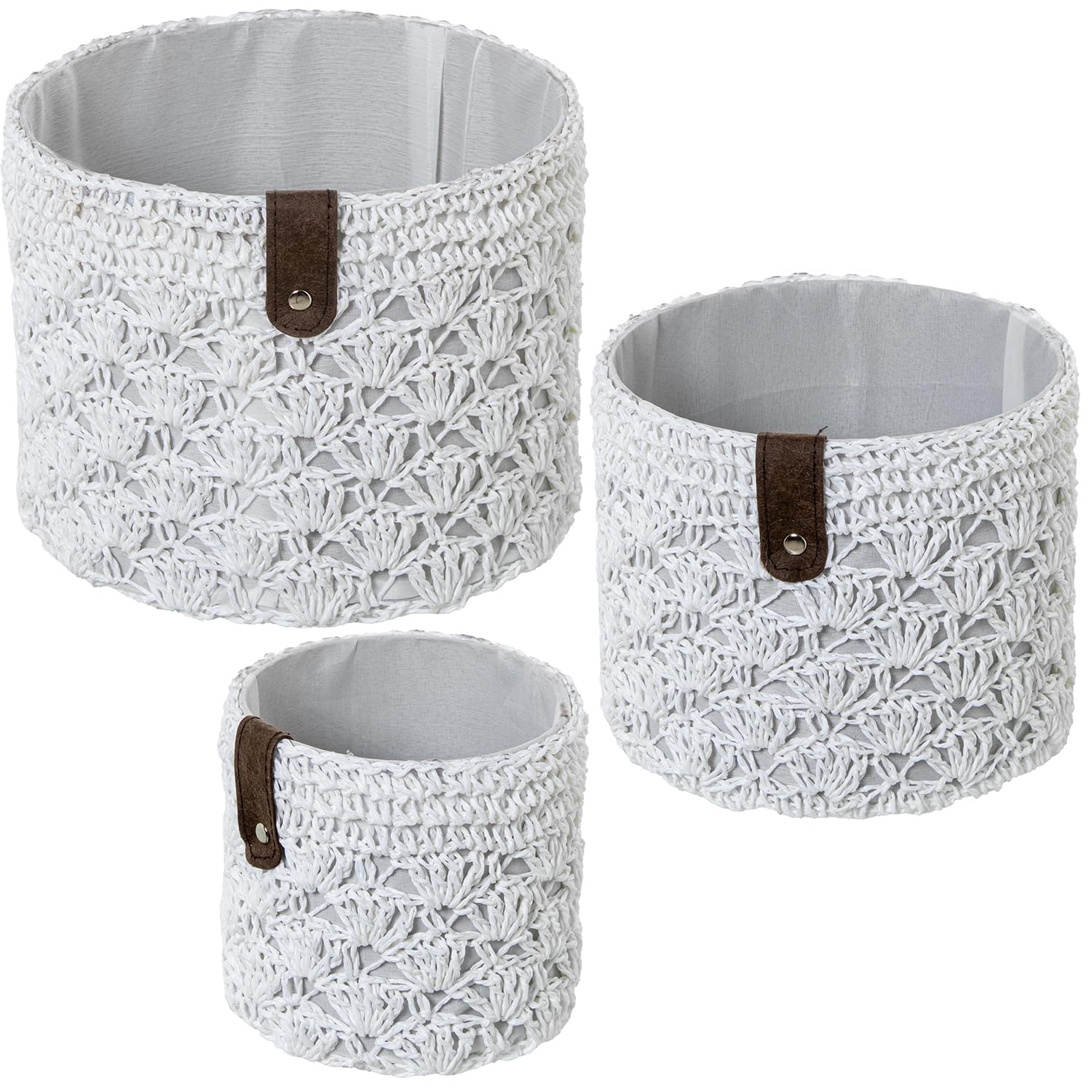 Panier de rangement tissu blanc paniers gigognes boîte organisation étagère maison
