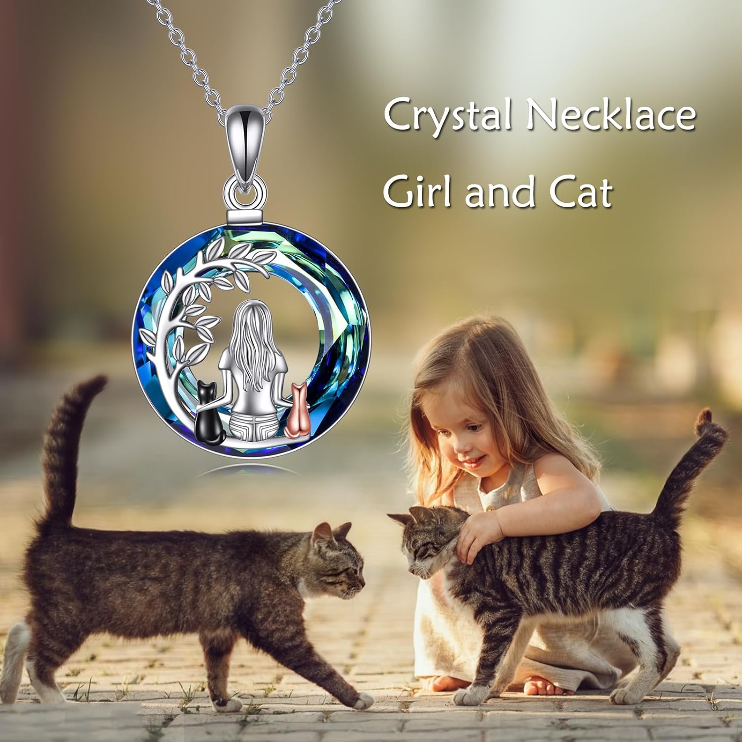 YFN Cat Necklace Sterling Silver Jewelry for Women Cat Jewelry Gifts - Image 3