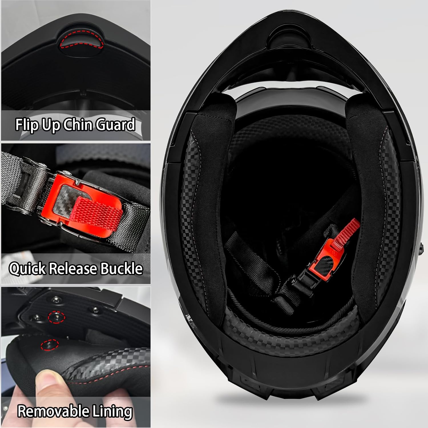 SanQing Modular Motorcycle Full Face Helmet,Flip Up Dual Visor Sun Shield DOT Approved Motorbike Helmet for Dirt Bike ATV Street Bike Scooter Moped Cruiser Street Cruiser