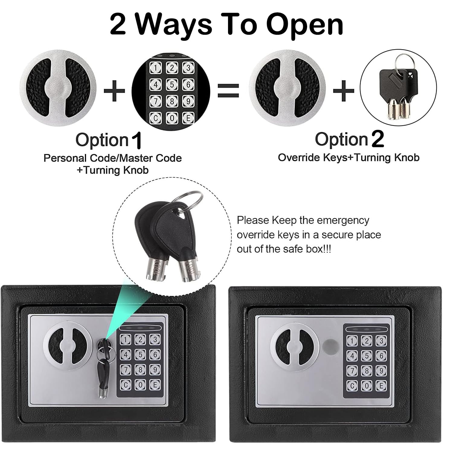 Digital Safe Box with Key - Image 3