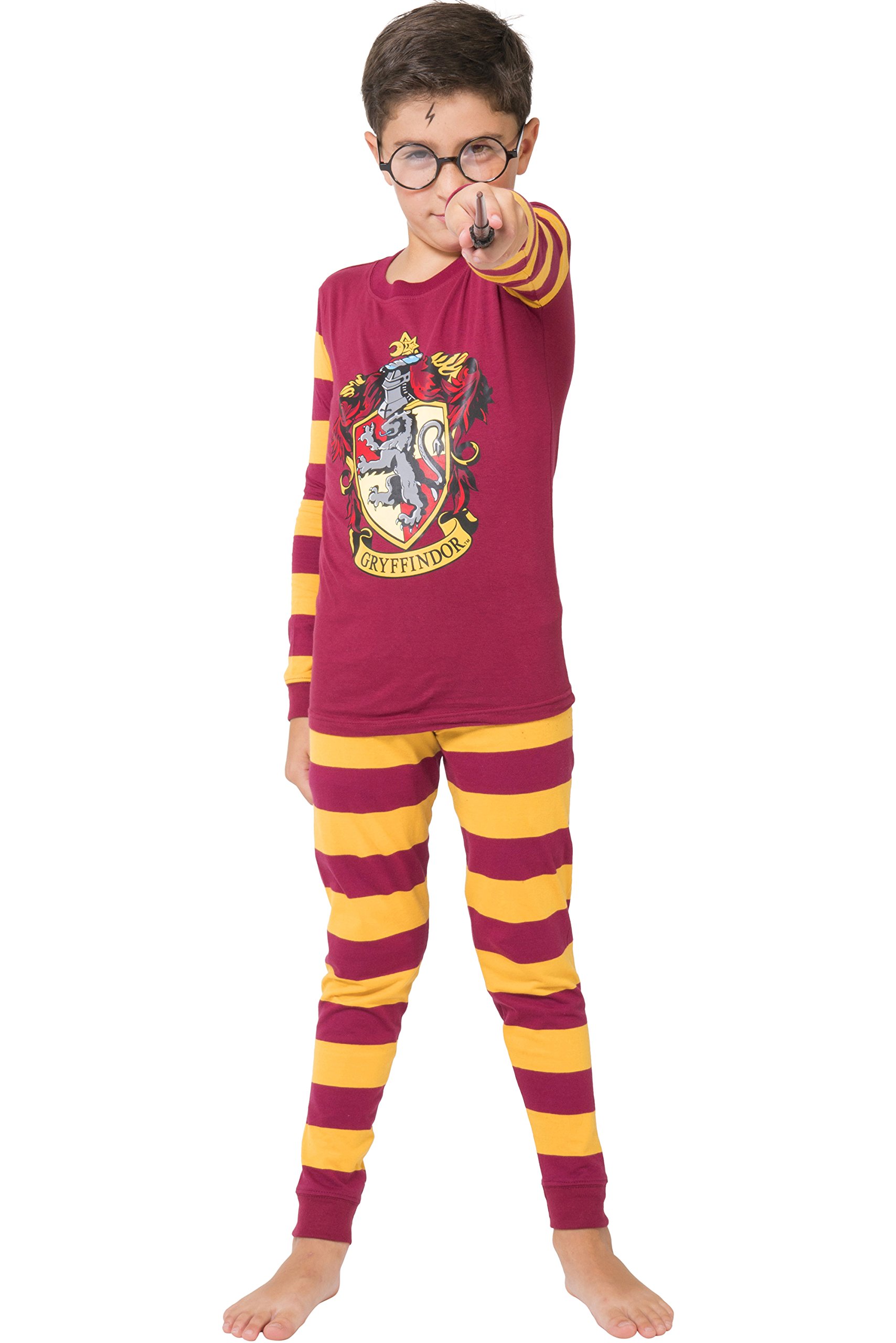 INTIMO Conjunto de pijama de traje de cresta de la casa de Gryffindor para niños grandes de Harry Potter (8)
