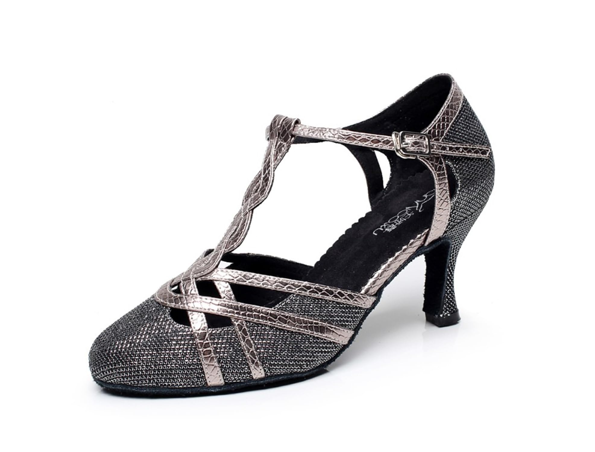 MGM-Joymod T-Starp - Zapatos de baile latino sintéticos con purpurina para mujer, para bodas, bailes de baile latino — view 22