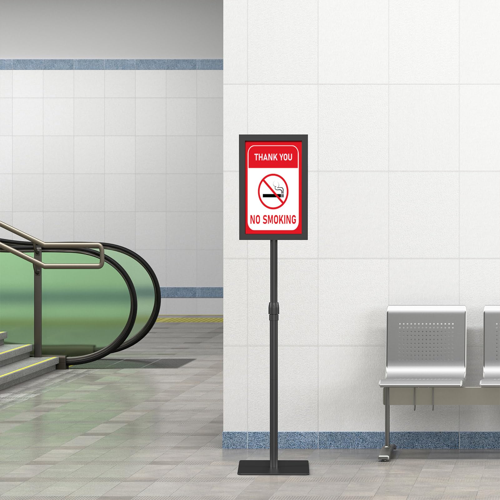 Relx Soporte para carteles de pie de 11 x 17 pulgadas, soporte ajustable para letreros de pedestal, soportes de señalización de doble cara para exhibición de carteles en interiores y exteriores