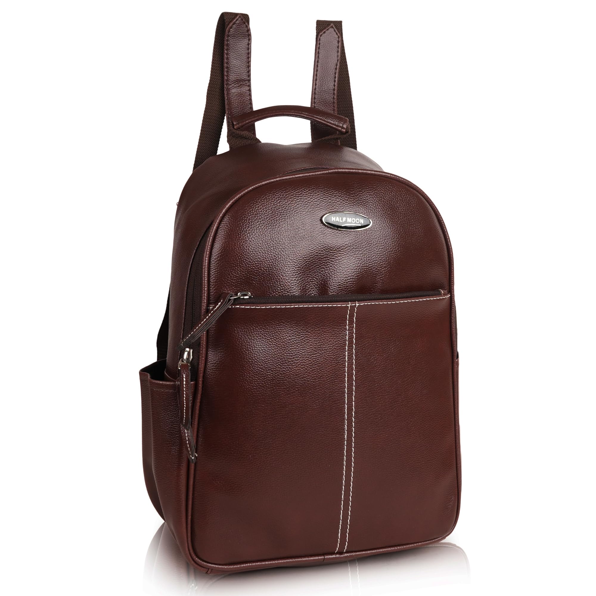 Half Moon Vegan Leather Laptop Bag for Men/Office Bag for Men, Brown | Fits Upto 16 Inch Laptop/MacBook| Leather Bag with Shoulder Straps | Laptop Messenger Bag/Leather Bag for Men | (Black) (B0C72HHCK2) Amazon Price History, Amazon Price Tracker