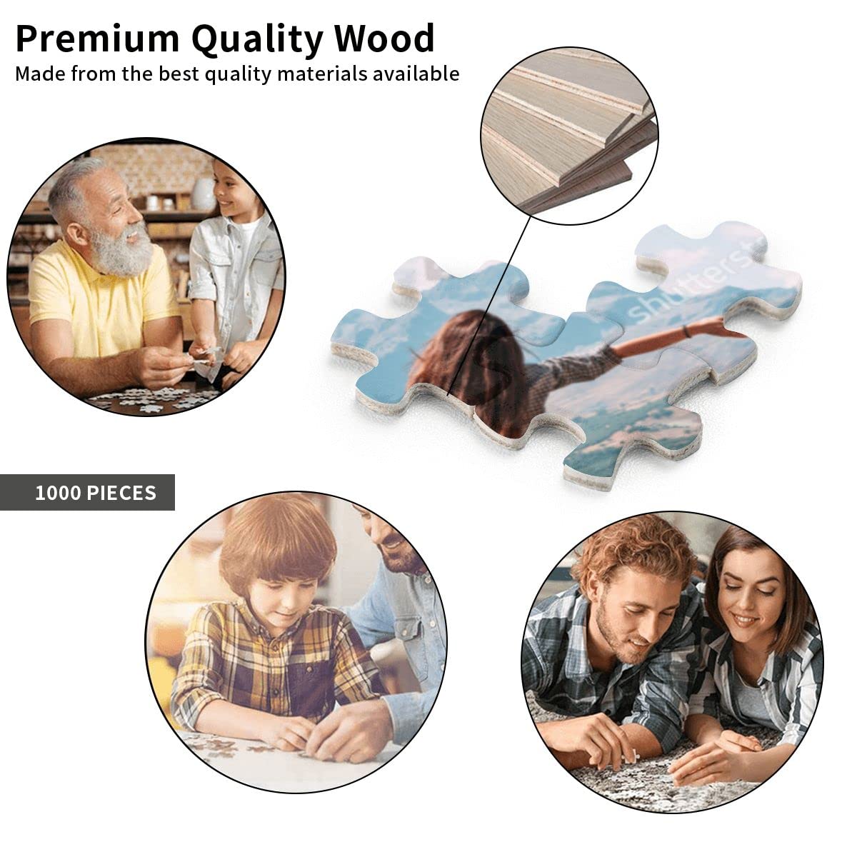 Custom Photo Jigsaw Puzzle - Personalized Wood Puzzle 300/500/1000 Pieces - Family, Pet, Vacation Picture Gift - View #2