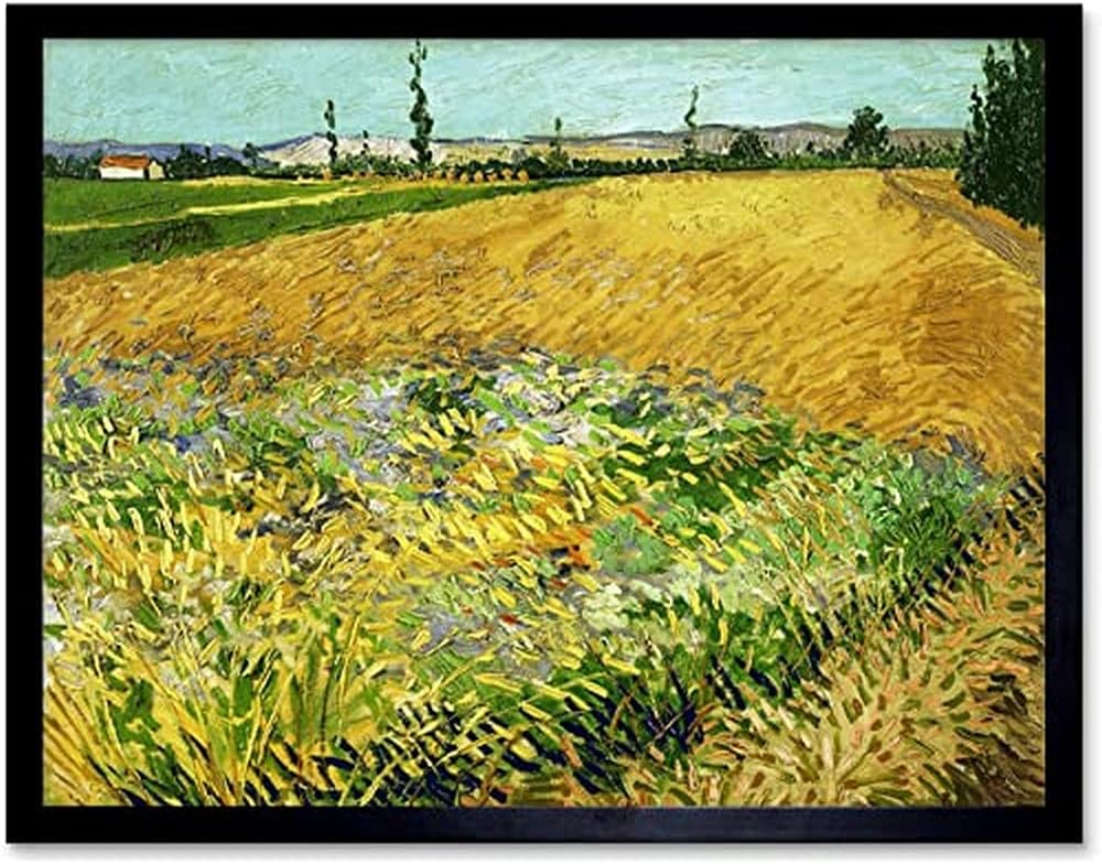 Vincent Van Gogh Wheatfield Art Print Framed Poster Wall Decor 12x16 inch