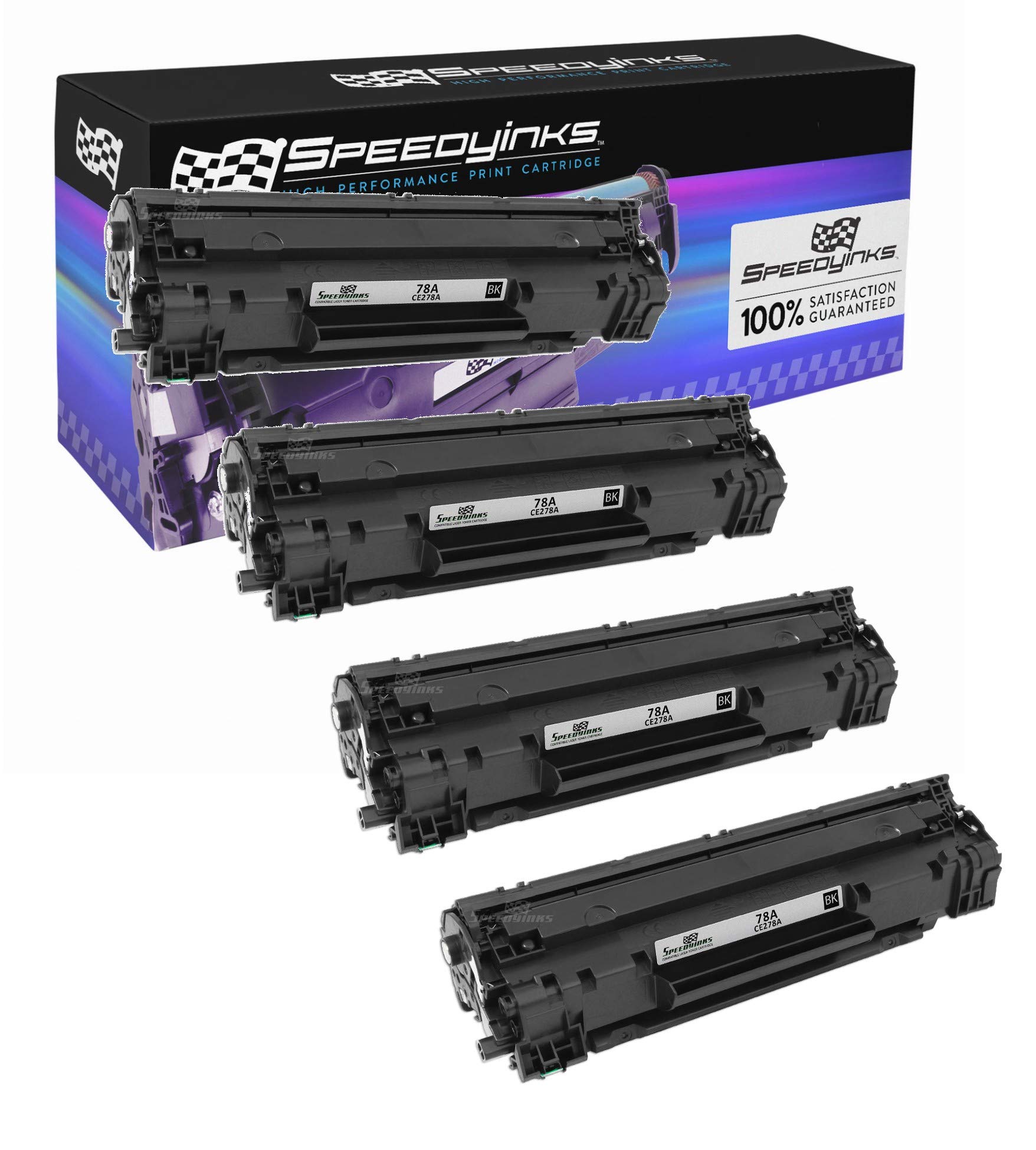 SPEEDYINKSCompatible Toner Cartridge Replacement for HP 78A CE278A (Black, 4-Pack) for in use: HP-78A HP78A Laserjet Pro/Laserjet M1536dnf, M1537dnf, M1538dnf, M1539dnf, P1566, P1606dn