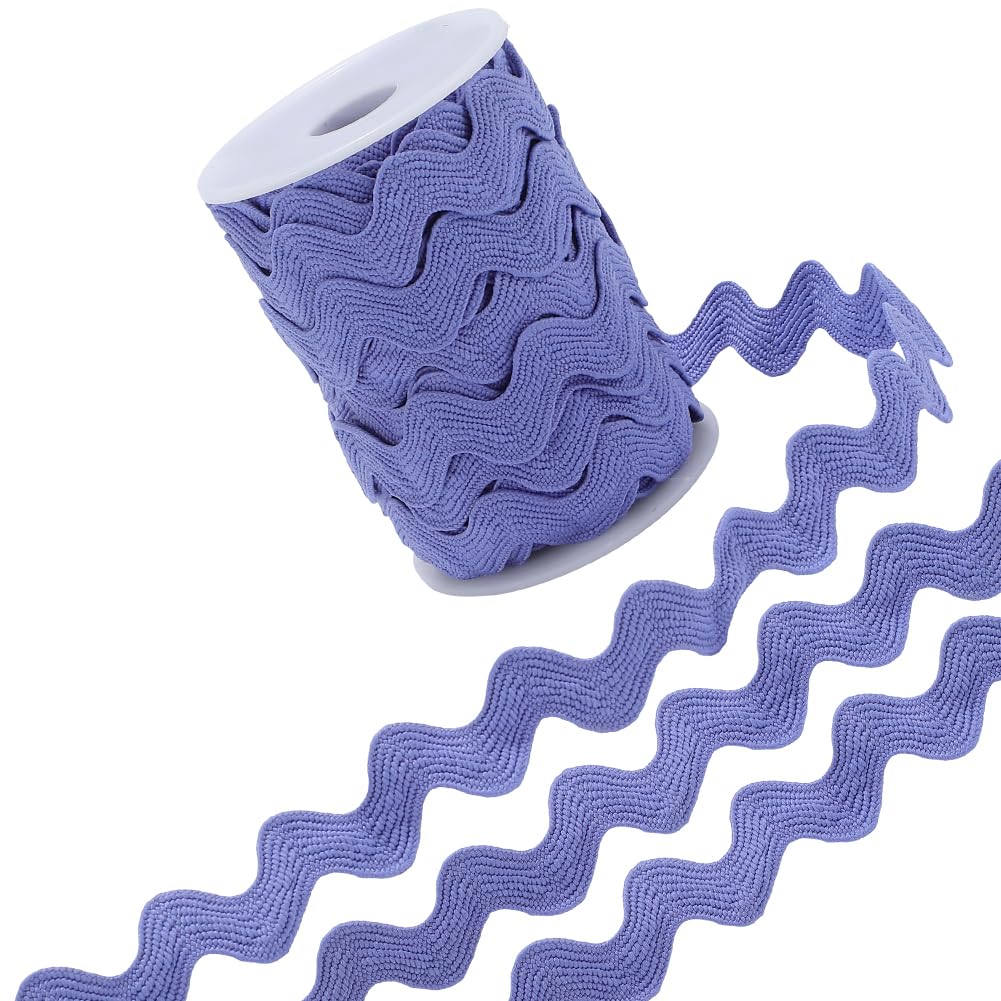 GORGECRAFT 12.5 Yards Rick Rack Trim 13mm Sewing Ric Rac Zig Zag Polyester Wavy Ribbon Slate Blue Rickrack S Shaped Lace Ribbon Woven Braided Fabric with Spool for DIY Crafts Christmas