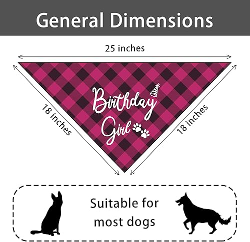 Miniatura 6 de Pañuelos de cumpleaños para niña, para perro, cumpleaños, niña, feliz cumpleaños, bandana para niñas, accesorios de fotos, suministros de cumpleaños