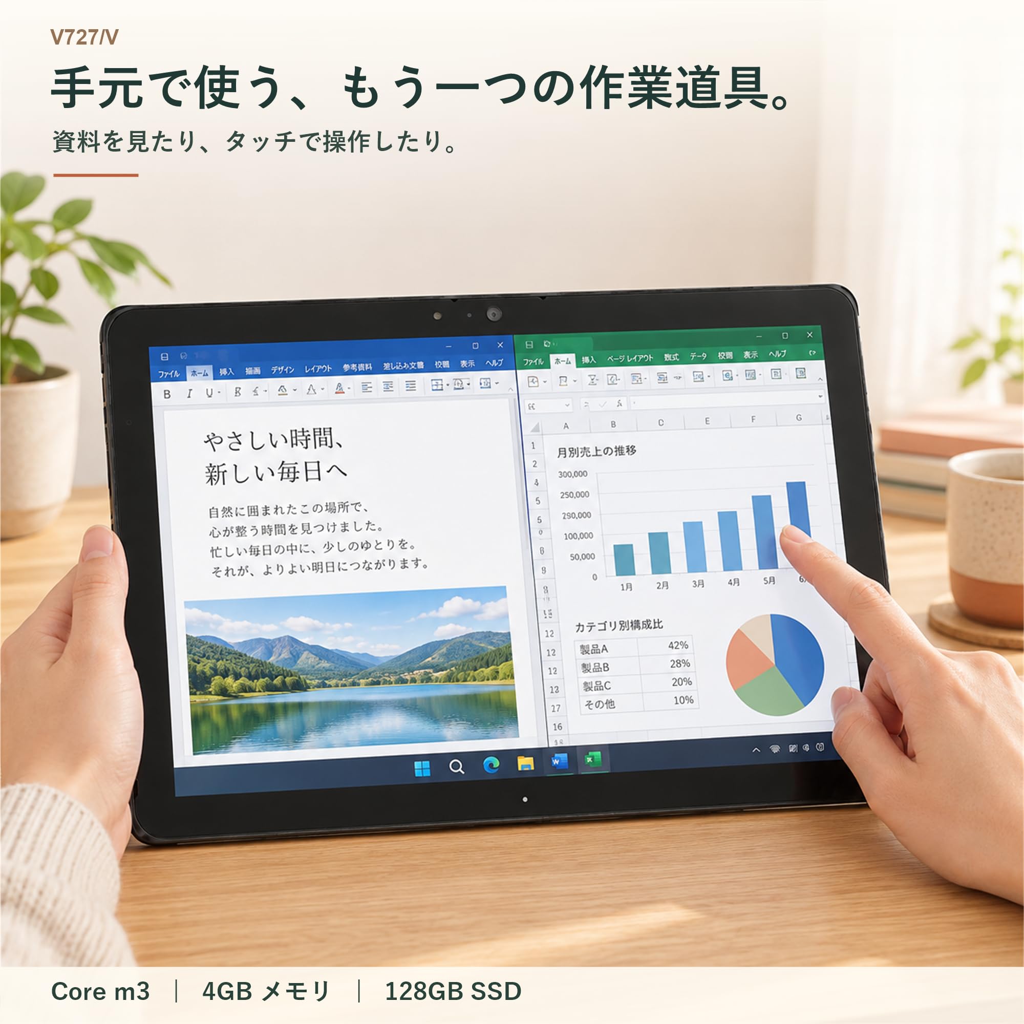 Amazon.co.jp: 【整備済み品】タブレットPC 富士通 V727/V 12.3型 第7