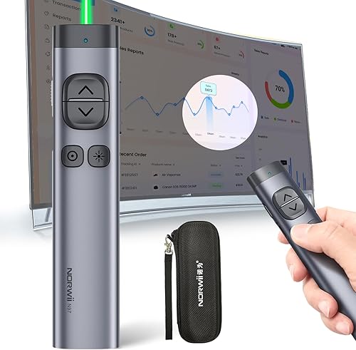 Norwii Pantalla de TV N97s Clicker de presentación para presentaciones de PowerPoint, PowerPoint Clicker, control remoto de presentación