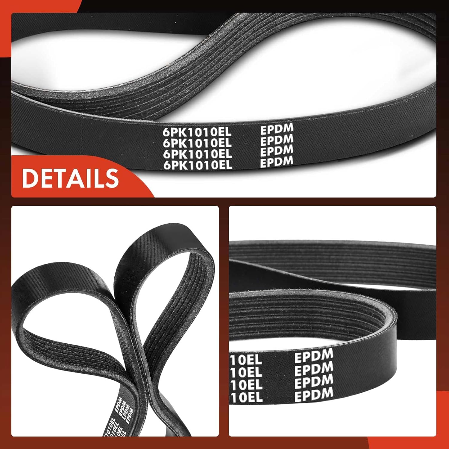 A-Premium 39.78 In Air Conditioning Stretch Fit Serpentine Drive Belt Fit For Ford Fiesta 2011 2012 2013, L4 1.6L, Gas Only