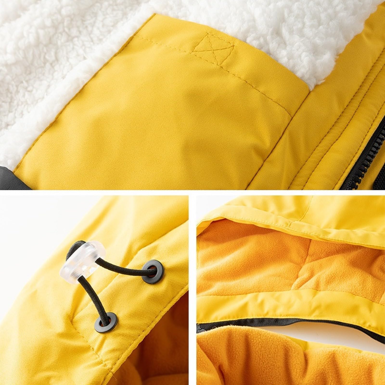 Veste de ski imperméable pour garçons – Manteau d'hiver coupe-vent avec doublure en polaire épaisse matelassée – Vêtement d'extérieur à capuche confortable
