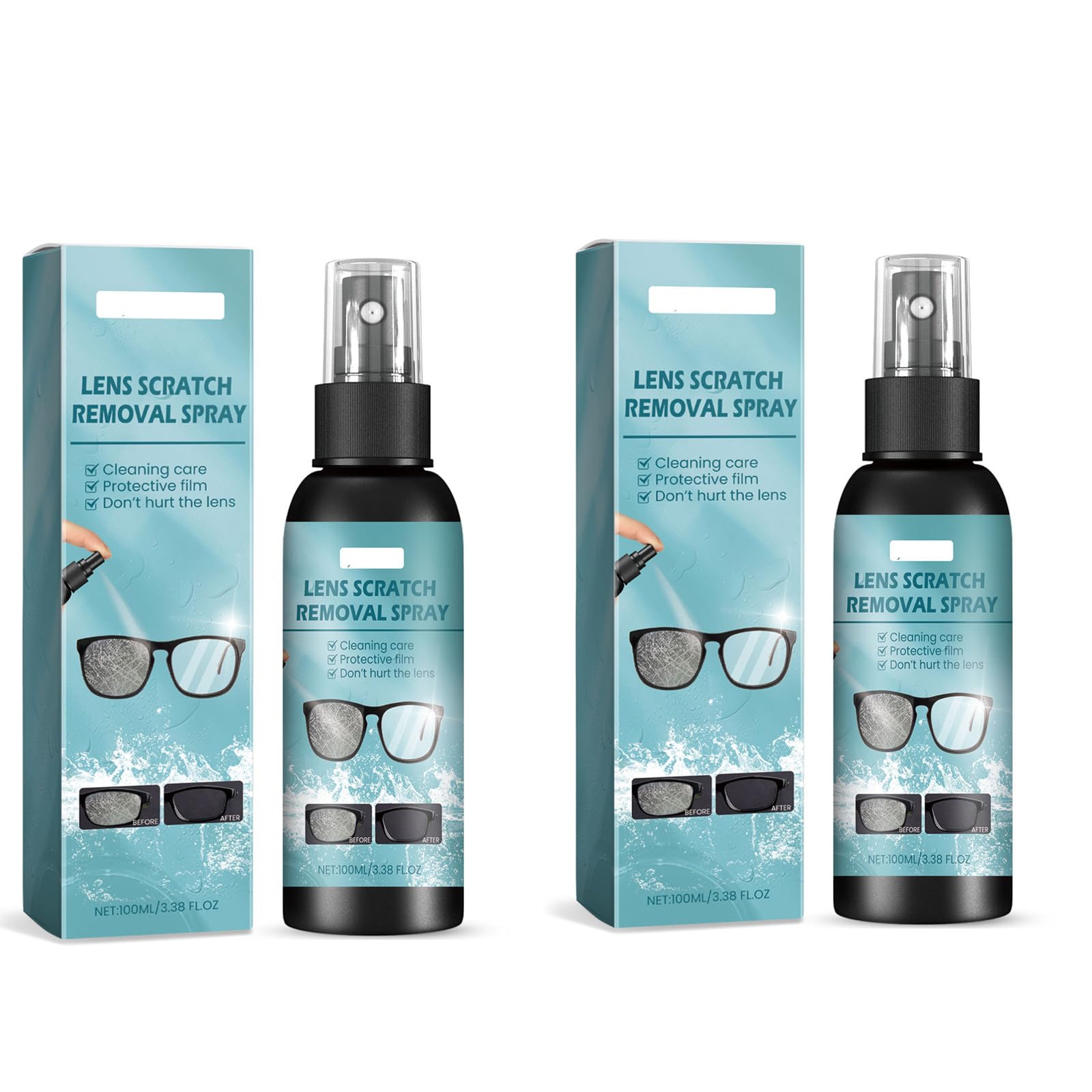 Occhiali Rimozione Graffi,Spray Per La Rimozione Dei Graffi Delle Lenti,Spray Per Riparazione Lenti,Sprays Per La Pulizia Degli Occhiali,Lens Scratch Removal Sprays,Rimuovi Dei Graffis Delle Lens,2Pcs