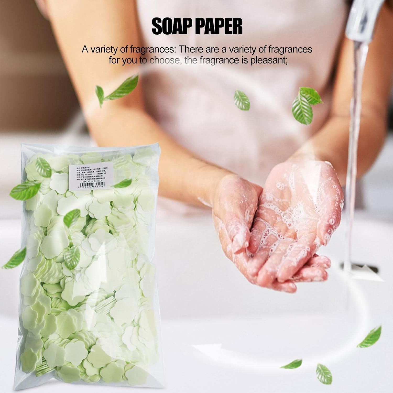 1000 hojas portátiles desechables, portátiles, viajes, senderismo, lavado de manos, baño, artículos de tocador de papel, papeles suaves para jabón de papel, fragancia, cuidado de pies y manos 6