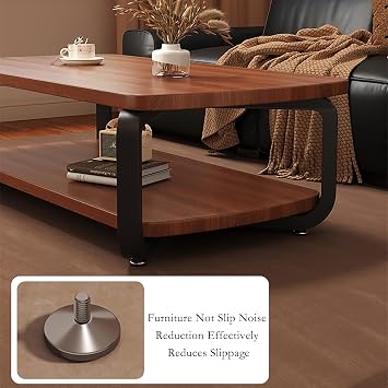 Rectangle Wood Modern Rustic Coffee Table, Wooden Farmhouse Coffee Table, with Storage Clear Coffee Table, Center Coffee Table, for Living Room,Bedroom,Office(100 * 50 * 42cm)