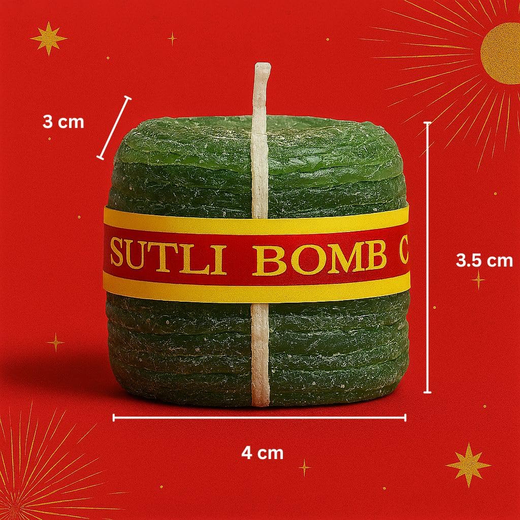 Aura Decor Patakha Sutli Bomb Candles | Decorative Festive Candle for Diwali, Home Décor & Gifting (Sutli Bomb Candle, 6, Count) 3