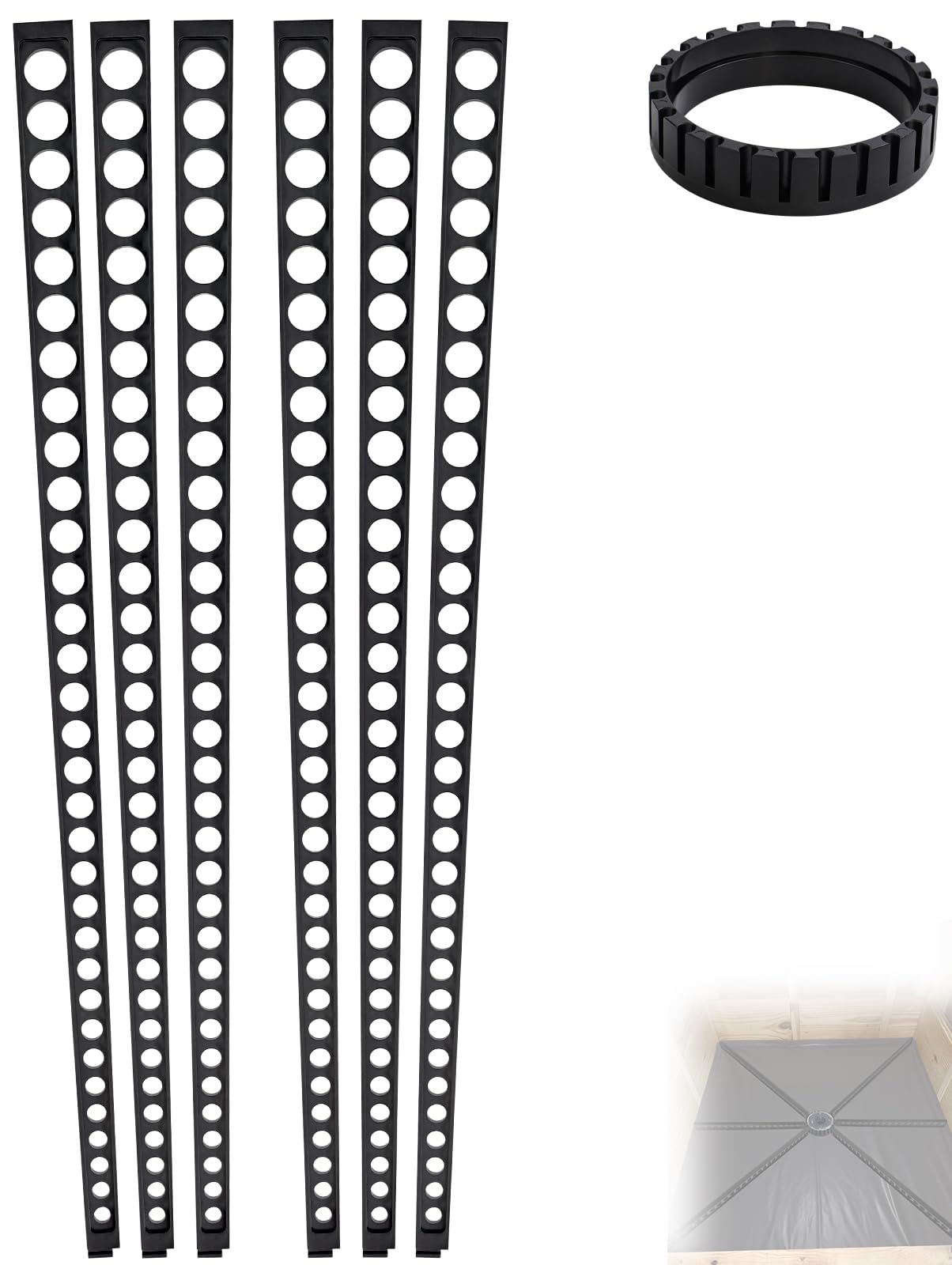 Kit de douche pré-incliné noir avec système de bâtons flottants pour rénovation