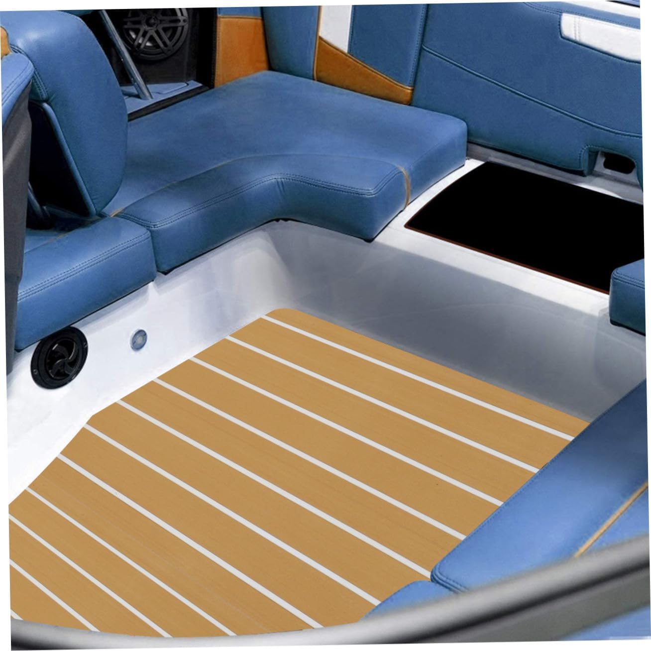 TOYANDONA 1Roll Eva Faux Boat Flooring Sheet Self Adhesive Non Slip Decking Mat for Use Heat Resistant UV Protected and Shock Absorbing for Yachts Boats Rvs