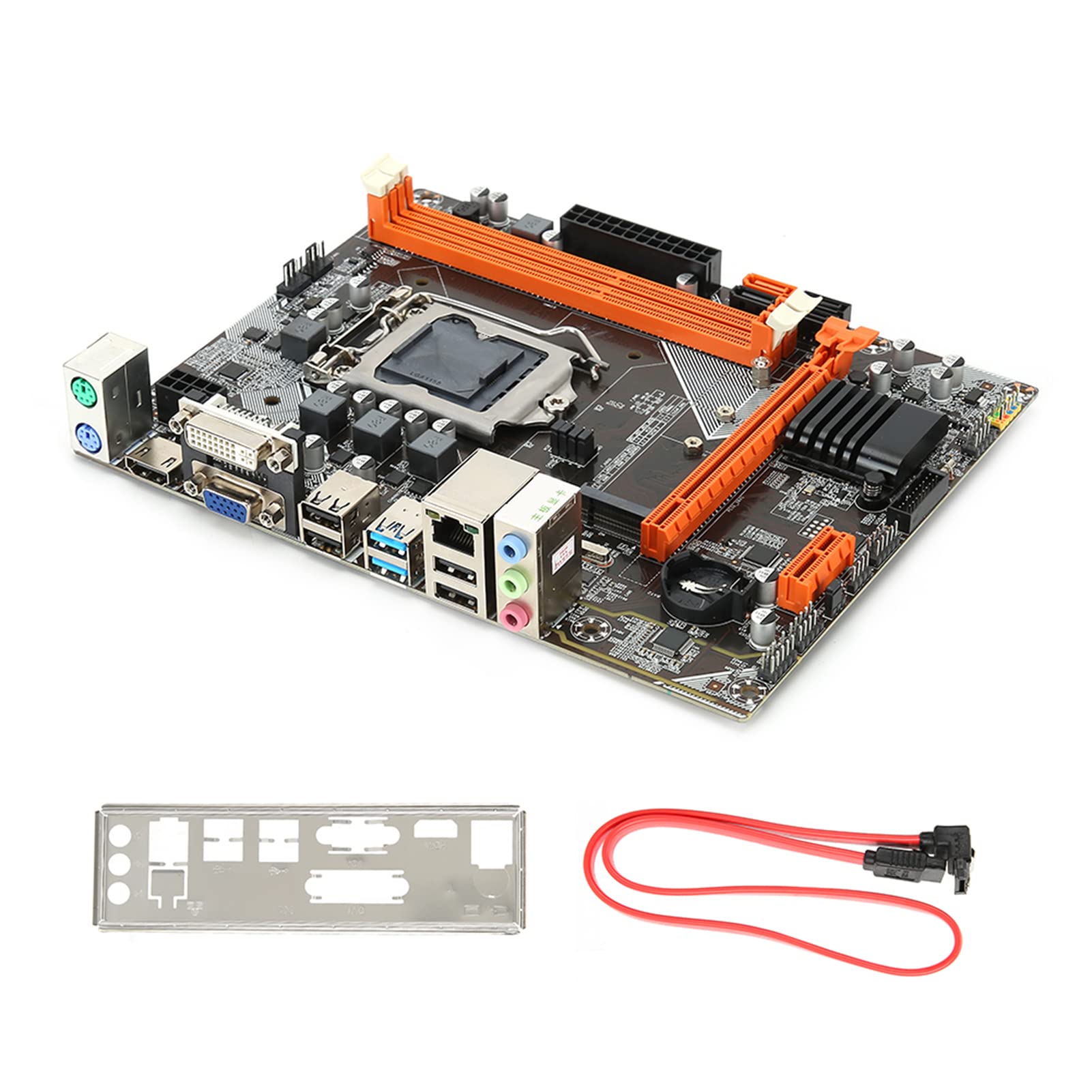 Płyta Główna M-ATX do Komputerów Stacjonarnych, Płyta Główna do Gier Intel B75 LGA 1155 z Gniazdem M.2 NVME/SATA, Dwukanałowy Tryb DDR3/zasilanie 3+1, VGA/DVI/HDML, Procesor I7