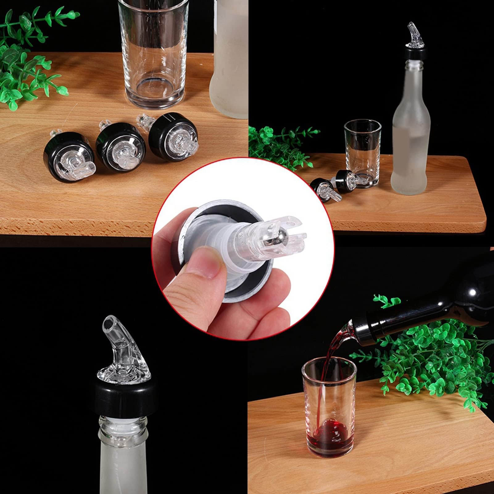 2PCS Measure Pourer, Automatic Measured Bottle Pourer Spout Bottle Pourer Liquor Bottle Pourers Bottle Jigger Quick Shot Spirit Measure Pourer Drinks Wine Cocktail Dispenser for Home Bar Tools, White