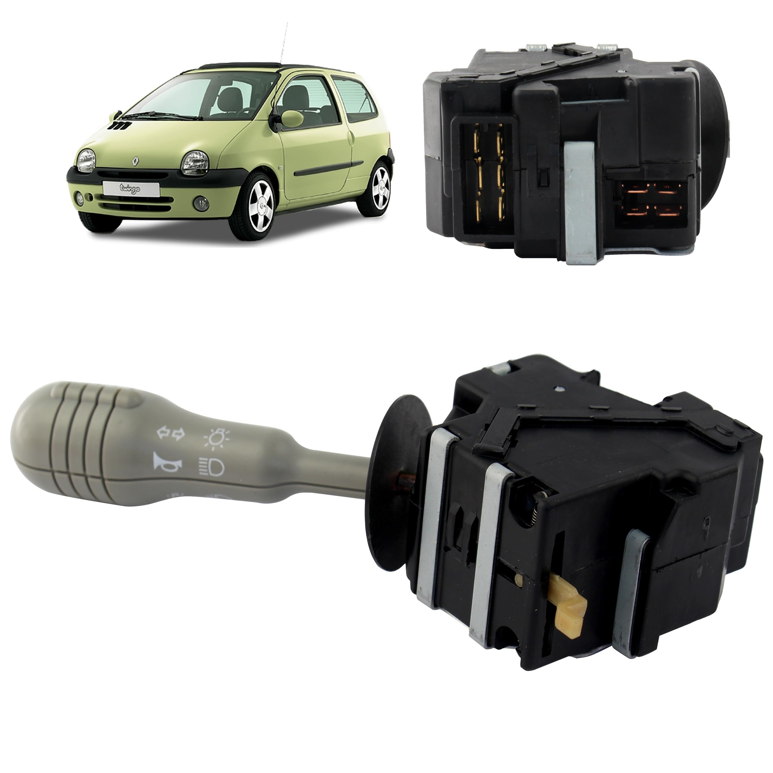 Devioluci compatibile per Twingo 1 (1996-2007) leva fari luci indicatori clacson grigio