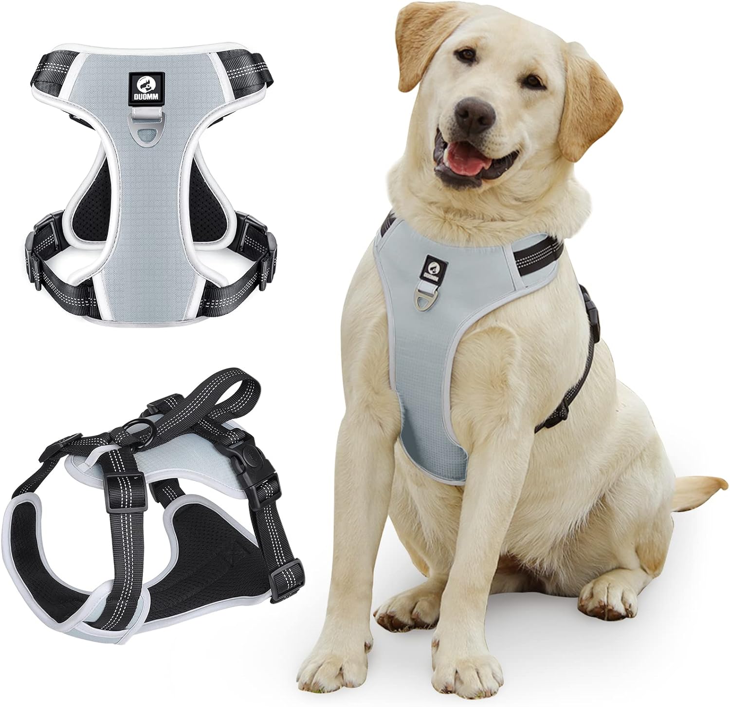 Arnés Perro, Arnes Antitirones para Perros, Arnés para Perros Ajustable Transpirable Reflectantes Cómodo Chalecos Perro, Arnés Pecho Perros con Asa de Fácil Control para Adiestramiento y Correr