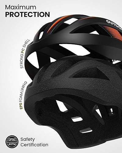 Miniatura 2 de OutdoorMaster - Casco de bicicleta para adultos, con luz LED trasera recargable, gafas magnéticas desmontables, visera solar extraíble - Adecuado