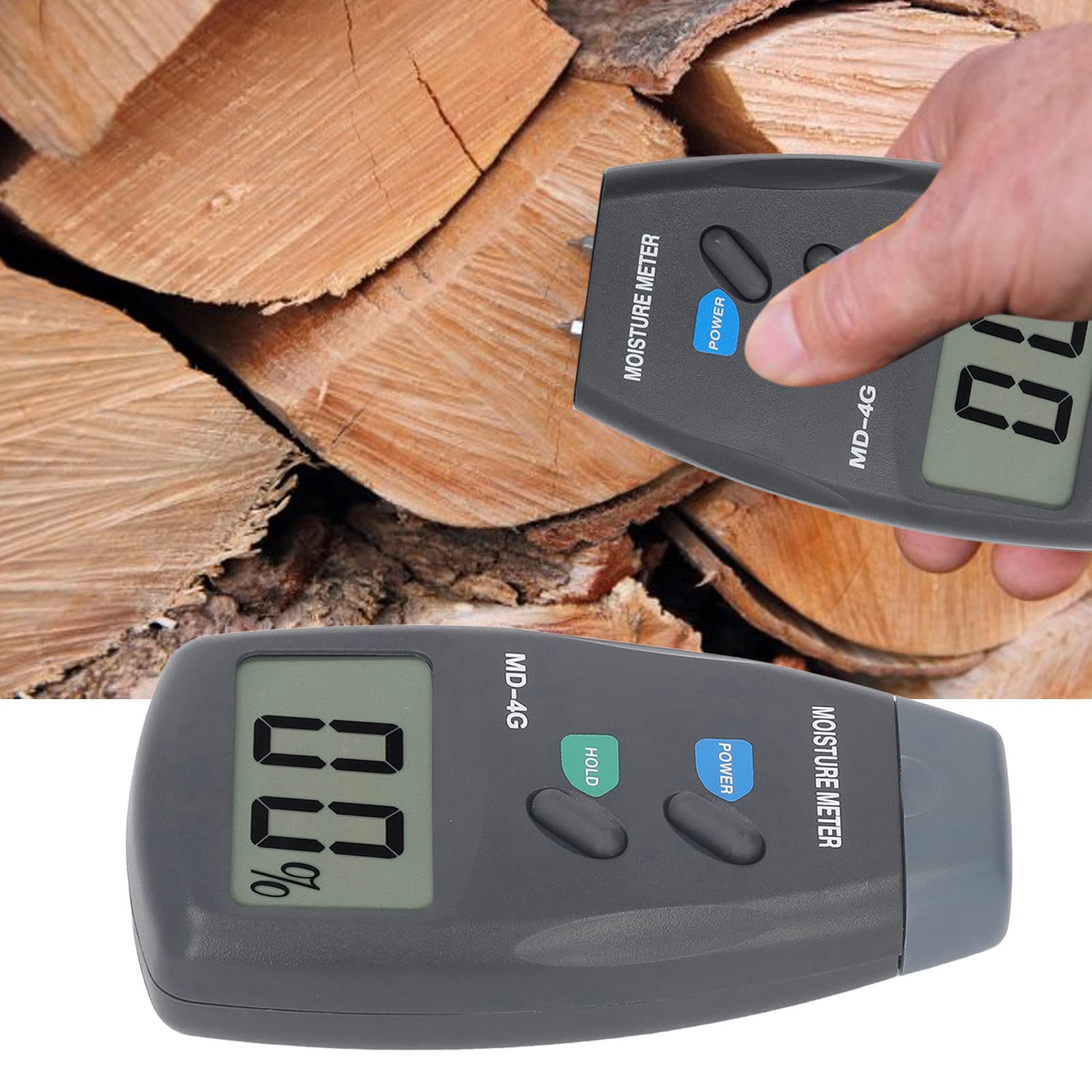 Wood Meter with 4 Pin, Humidity Measurement Device for Wall Humidity Testing and Leak Detection
