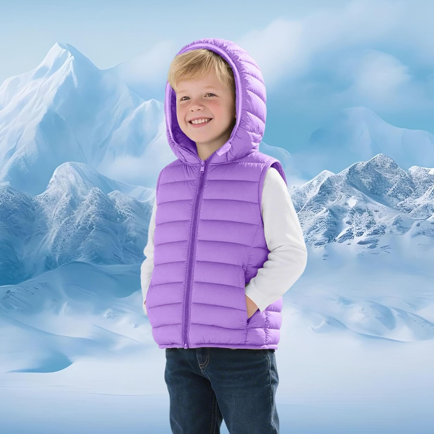 Hooded Vest Boy Winter - Coat Shiny Girl Outwear Kids Sleeveless Jacket Down Warm