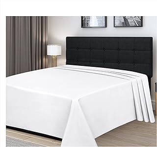 300 Thread count-100% Egyptian cotton-white Flat Sheet-Breathable-Hotel Quality Luxury bedding and linen- Super Soft-Plain Dyed Only Flat Sheets-Single bed sheet W180cm xL255cm