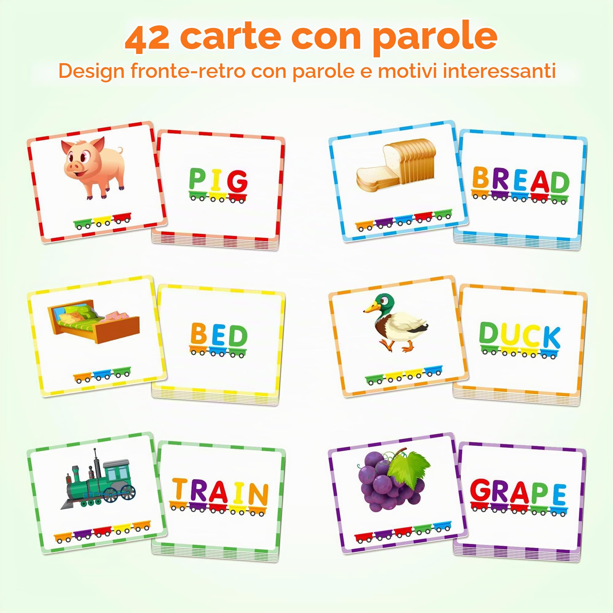 Vanmor Set di treni magnetici in legno con lettere dell'alfabeto, giocattoli Montessori per bambini di 3 anni, regali in legno per ragazzi e ragazze dai 3 anni in su