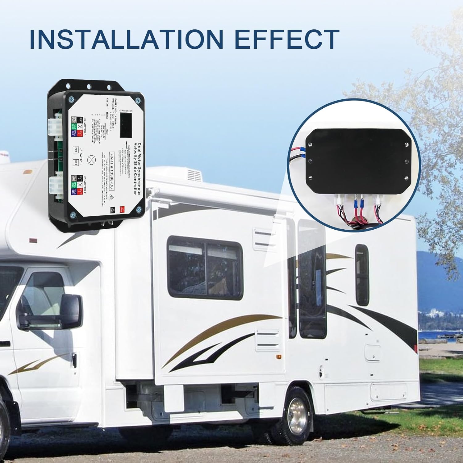 Dual Motor Synchronous Velocity Slide Controller - Replace Part #13398-D0 Controller V-Sync II, Compatible with Lippert in-Wall Slide-Out on RV