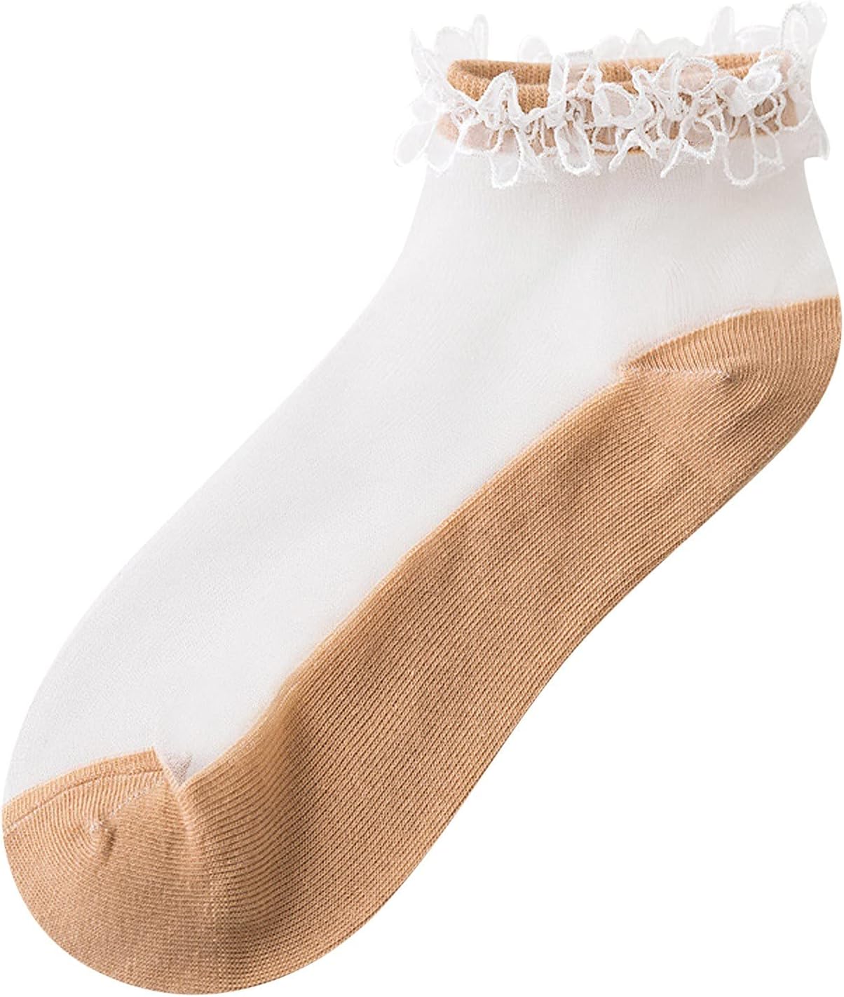 YOLAI 1 Pair Sheer Ankle Socks For Women Thin Nylon Transparent Ankle Hosiery Socks Short Dress Stockings For
