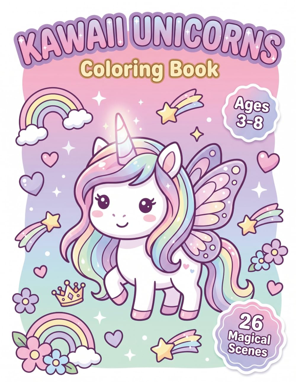 Kawaii Unicorns Coloring Book for Kids: Magical Scenes to Color | Cute Unicorn Activity Book: Adorable Kawaii Unicorn Illustrations · Ages 3–8 · ... (Kawaii Bold & Easy Coloring Collection)