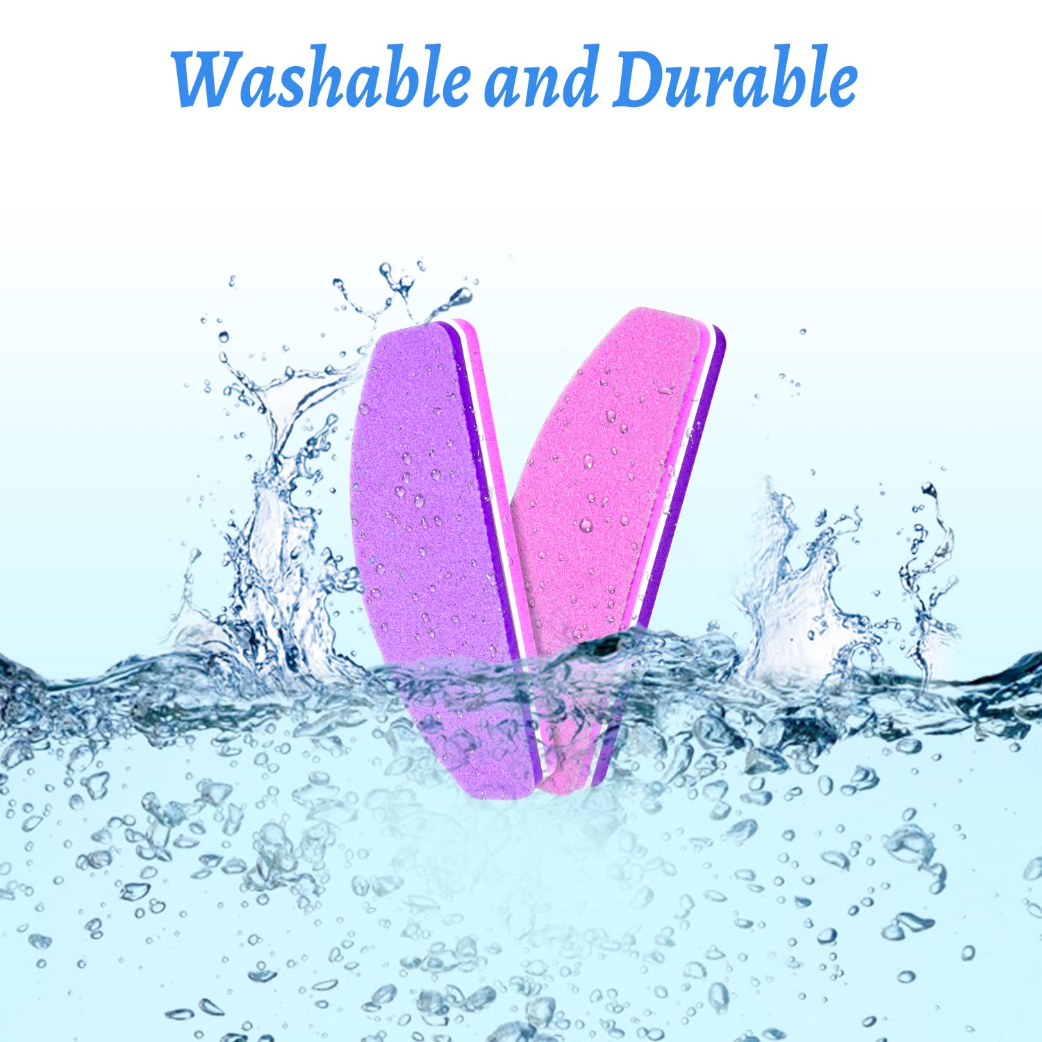 20 Pezzi Buffer Unghie Professionale, Buffer Blocco per Unghie in Gel Acrilico Naturale, 100/180 Buffer per Levigatura per Smalto in Spugna a Doppia Faccia (Rosa & Viola)
