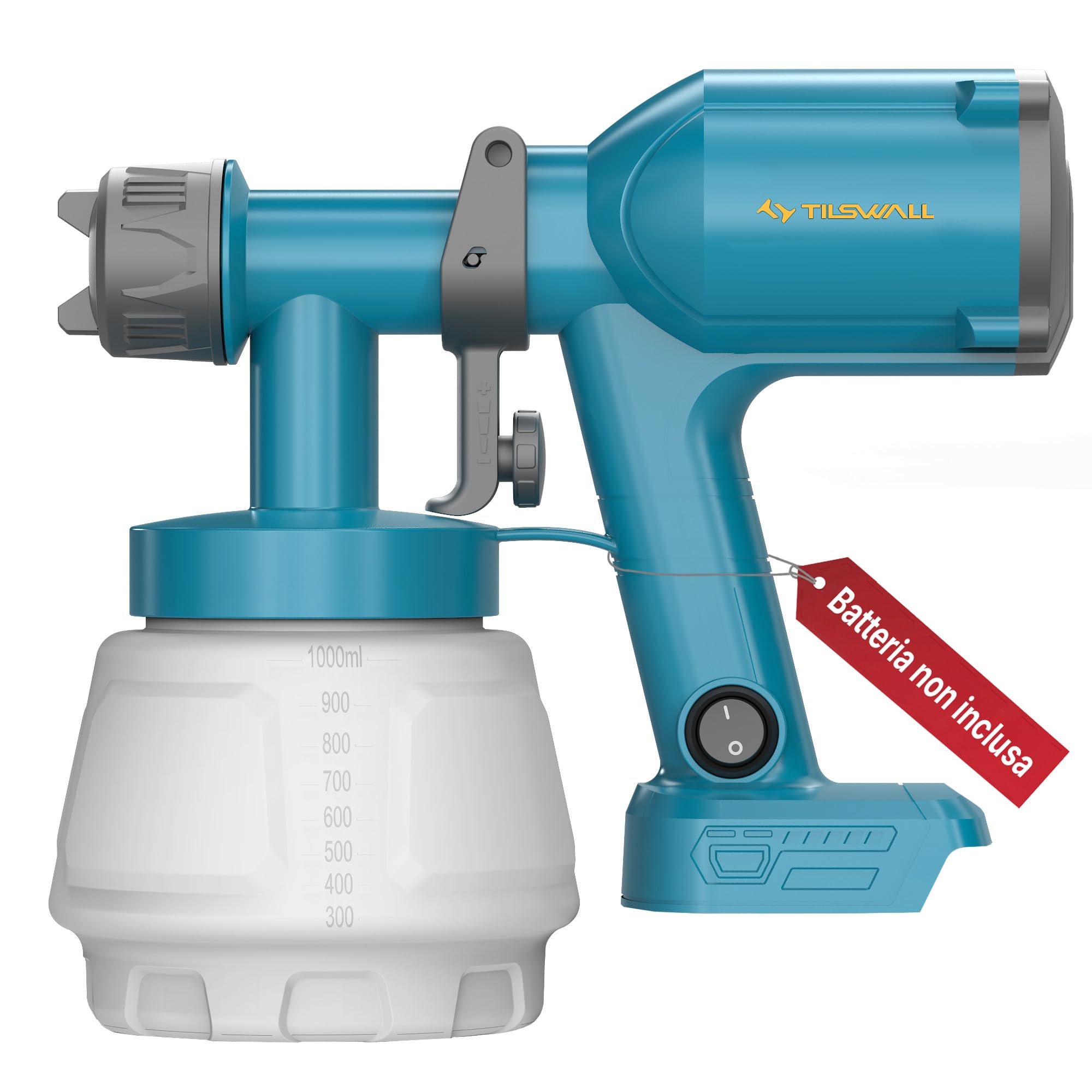 Tilswall Pistola a Spruzzo Dreamer400 Elettrica 18V Senza Batteria 1000ml
